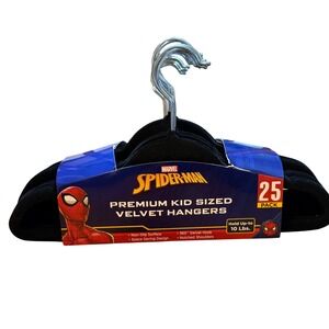 Marvel Spider-Man Velvet Hangers‎ 25 Pack Kid Sized Non-Slip Swivel Hook